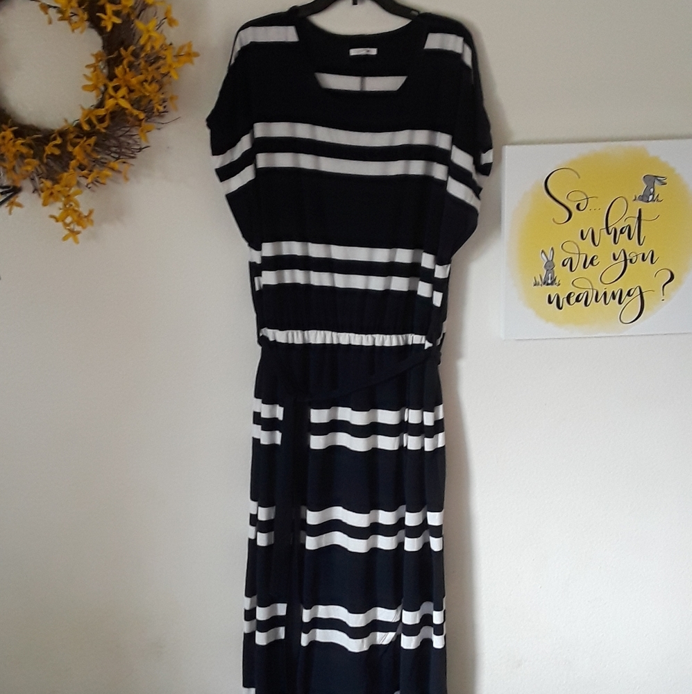 Maurice's Plus Size Navy and White Long Dress